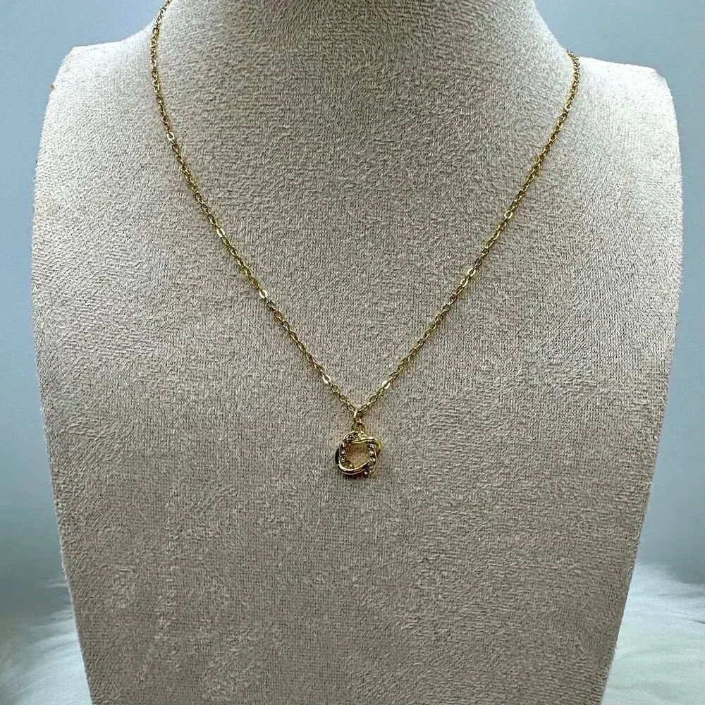 Hollow Circle Cubic Zirconia Goldie Necklace